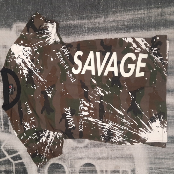 Studio 23 Concept Men's shirt medium, camouflage camo, savage, keep it real - Picture 1 of 3